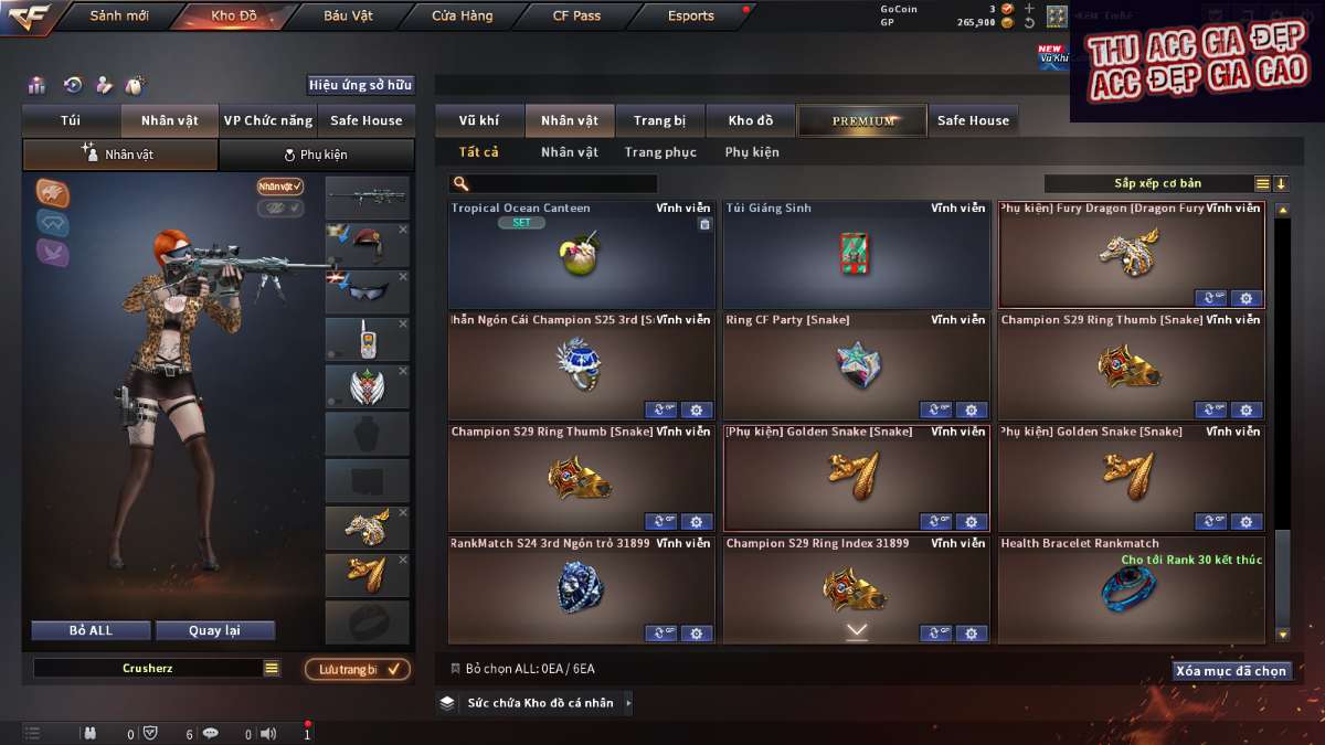 shop acc cf uy tin gia re